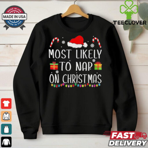 Official Most Likely To Nap On Christmas Family Matching Christmas 2024 T shirt
