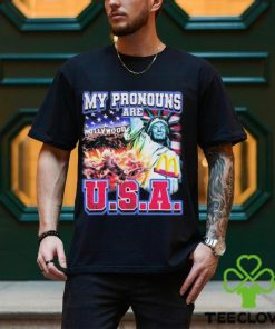 Official My Pronouns Are U.S.A. Hollywood American flag t shirt