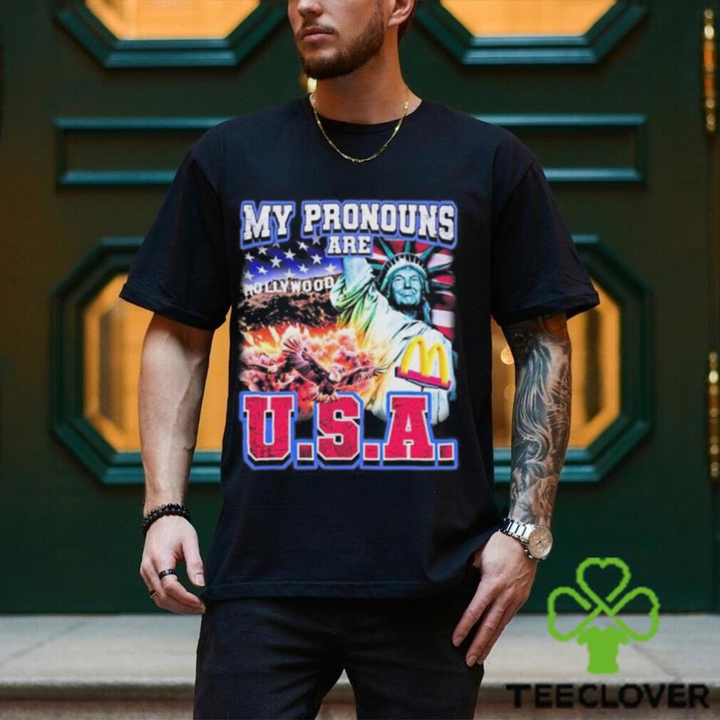 Official My Pronouns Are U.S.A. Hollywood American flag t shirt Official My Pronouns Are U.S.A. Hollywood American flag t shirt