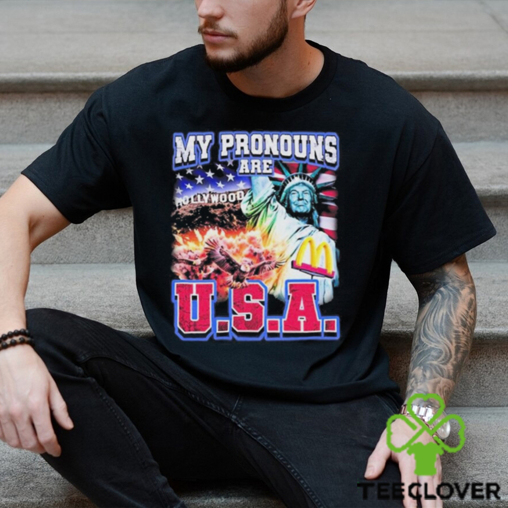 Official My Pronouns Are U.S.A. Hollywood American flag t shirt Official My Pronouns Are U.S.A. Hollywood American flag t shirt