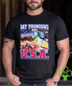 Official My Pronouns Are U.S.A. Hollywood American flag t shirt