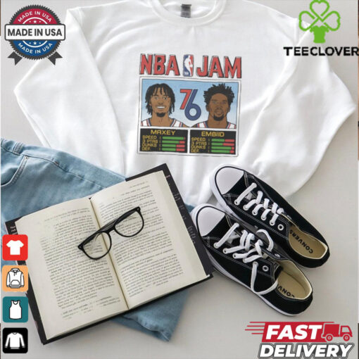 Official NBA Jam 76ers City Maxey And Embiid Shirt