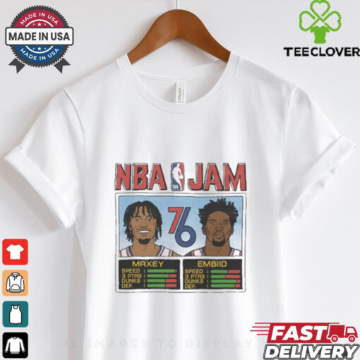 Official NBA Jam 76ers City Maxey And Embiid Shirt