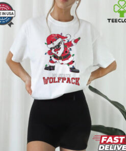 Official NC State Wolfpack Dabbing Santa Claus Ugly Christmas Light shirt