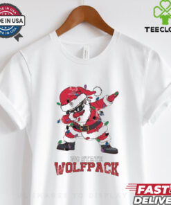 Official NC State Wolfpack Dabbing Santa Claus Ugly Christmas Light shirt
