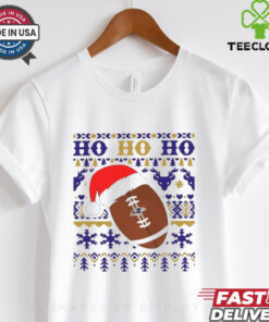 Official NFL Baltimore Ravens Football Santa Claus Ho Ho Ho Christmas 2024 Shirt