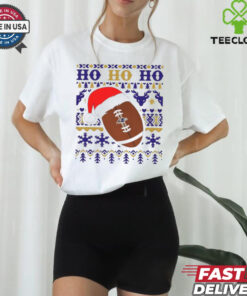 Official NFL Baltimore Ravens Football Santa Claus Ho Ho Ho Christmas 2024 Shirt