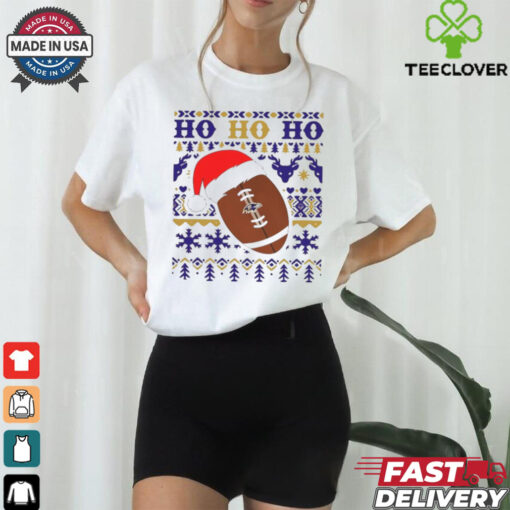 Official NFL Baltimore Ravens Football Santa Claus Ho Ho Ho Christmas 2024 Shirt