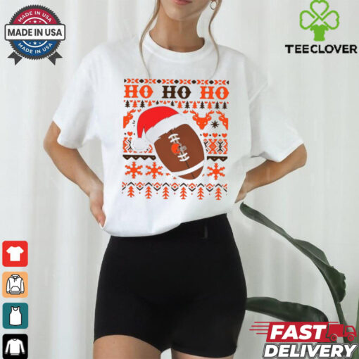 Official NFL Cleveland Browns Football Santa Claus Ho Ho Ho Christmas 2024 Shirt