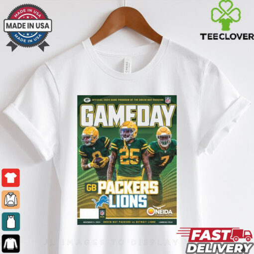 Official NFL Green Bay Packers Gameday Program 11 3 24 Detroit Lions Poster t shirt