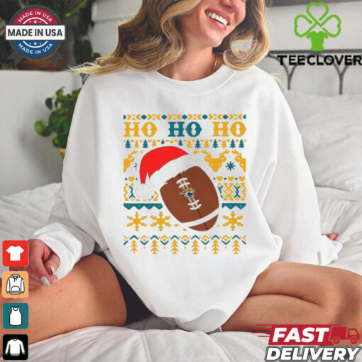 Official NFL Jacksonville Jaguars Football Santa Claus Ho Ho Ho Christmas 2024 Shirt
