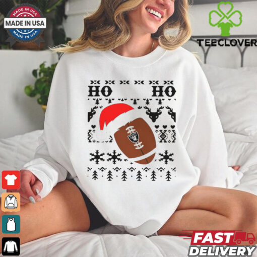 Official NFL Las Vegas Raiders Football Santa Claus Ho Ho Ho Christmas 2024 Shirt