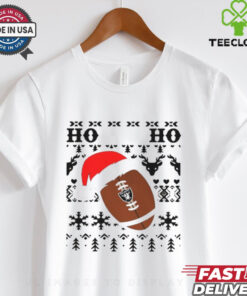 Official NFL Las Vegas Raiders Football Santa Claus Ho Ho Ho Christmas 2024 Shirt