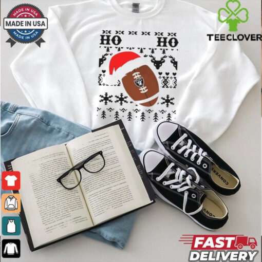 Official NFL Las Vegas Raiders Football Santa Claus Ho Ho Ho Christmas 2024 Shirt