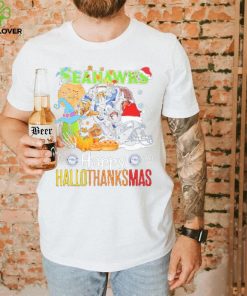 Official NFL Seattle Seahawks Happy Hallothanksmas Shirt 2 Official NFL Seattle Seahawks Happy Hallothanksmas Shirt