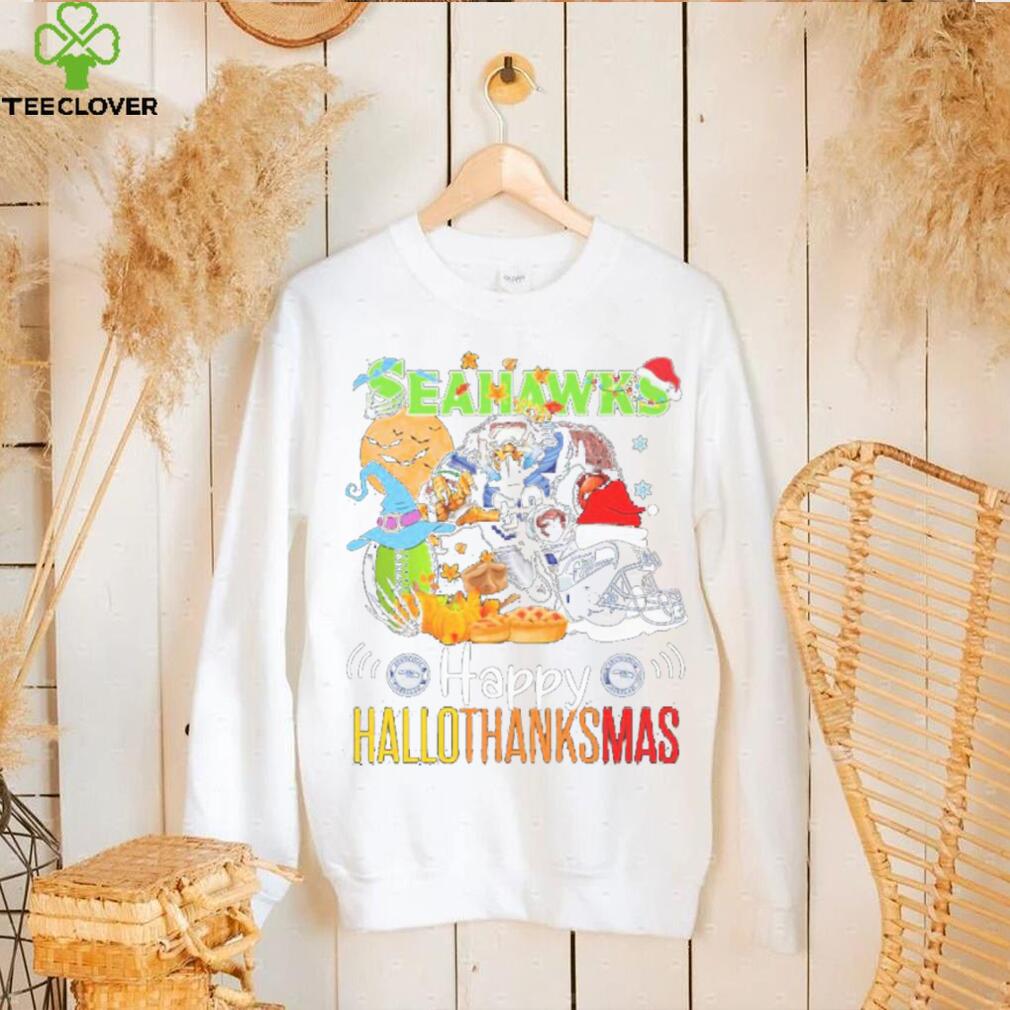Official NFL Seattle Seahawks Happy Hallothanksmas Shirt Official NFL Seattle Seahawks Happy Hallothanksmas Shirt