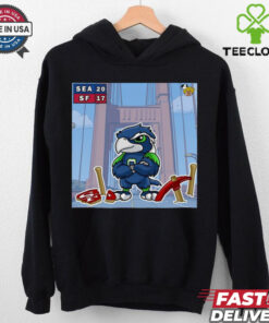 Official NFL Seattle Seahawks Vs San Francisco 49ers 20 – 17 Victory Doodle Poster t shirt