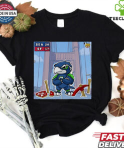 Official NFL Seattle Seahawks Vs San Francisco 49ers 20 – 17 Victory Doodle Poster t shirt