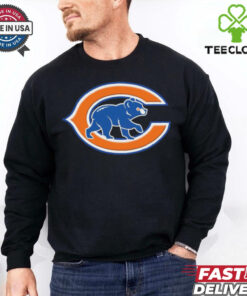 Official NFL x MLB Chicago Bears X Chicago Cubs Logo Mash Shirt