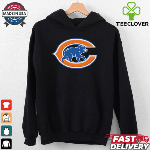 Official NFL x MLB Chicago Bears X Chicago Cubs Logo Mash Shirt
