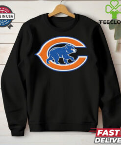 Official NFL x MLB Chicago Bears X Chicago Cubs Logo Mash Shirt