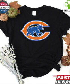 Official NFL x MLB Chicago Bears X Chicago Cubs Logo Mash Shirt