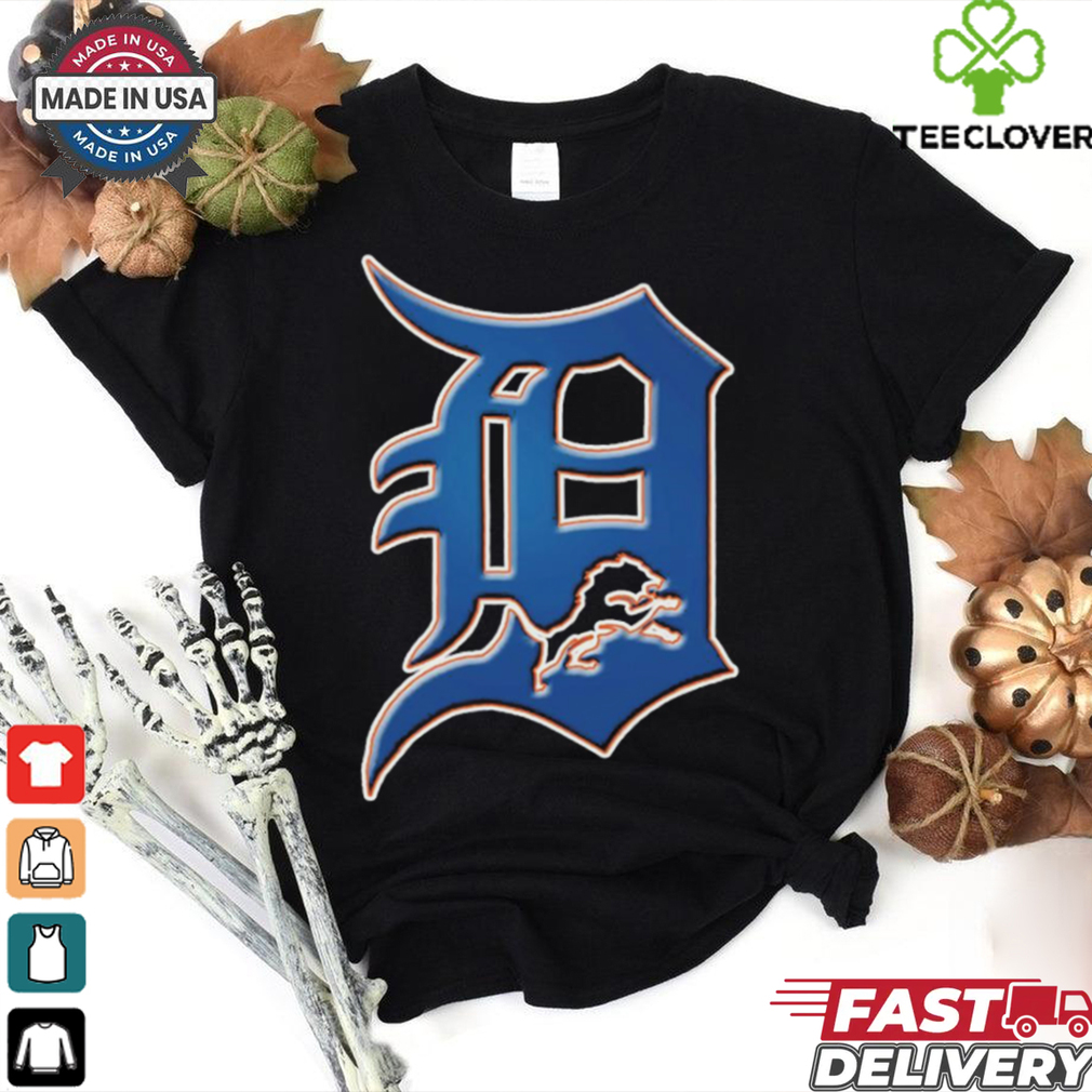 Official NFL x MLB Detroit Lions X Detroit Tigers Logo Mash Shirt Official NFL x MLB Detroit Lions X Detroit Tigers Logo Mash Shirt