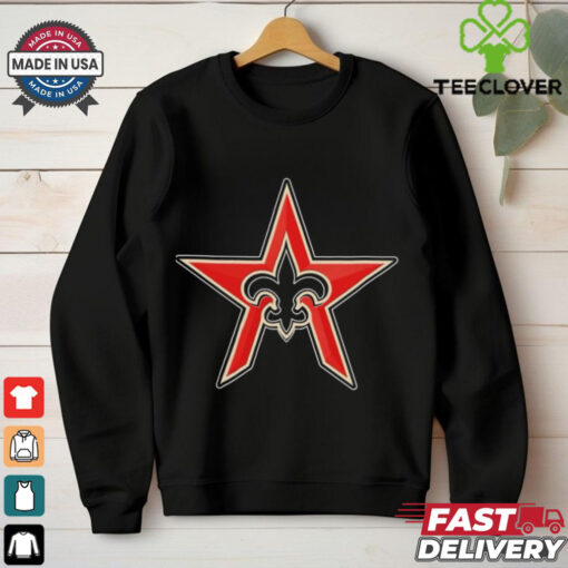 Official NFL x MLB New Orleans Saints X Houston Astros Logo Mash Shirt