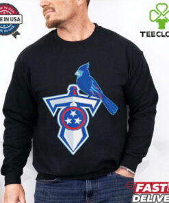 Official NFL x MLB Tennessee Titans X St. Louis Cardinals Logo Mash Shirt