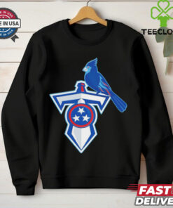 Official NFL x MLB Tennessee Titans X St. Louis Cardinals Logo Mash Shirt