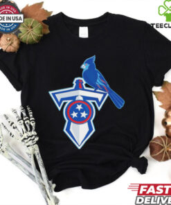 Official NFL x MLB Tennessee Titans X St. Louis Cardinals Logo Mash Shirt