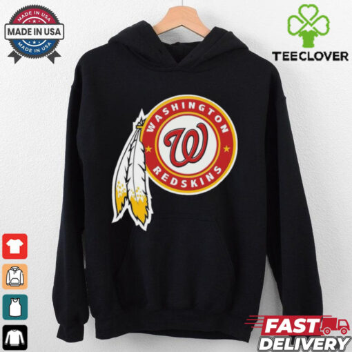 Official NFL x MLB Washington Redskins X Washington Nationals Logo Mash Shirt