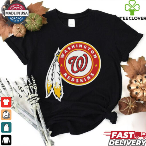 Official NFL x MLB Washington Redskins X Washington Nationals Logo Mash Shirt