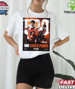 Official NHL Philadelphia Flyers Sean Couturier 500 Career Points Poster t shirt