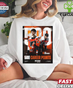 Official NHL Philadelphia Flyers Sean Couturier 500 Career Points Poster t shirt