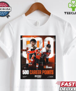 Official NHL Philadelphia Flyers Sean Couturier 500 Career Points Poster t shirt