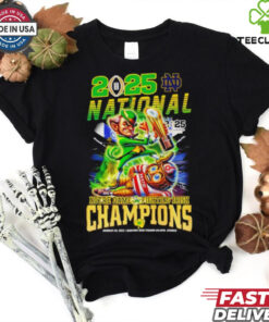 Official National Champions Notre Dame Fighting Irish vs Ohio State Buckeyes Mascots Jan 20 2025 Mercedes Benz Stadium shirt