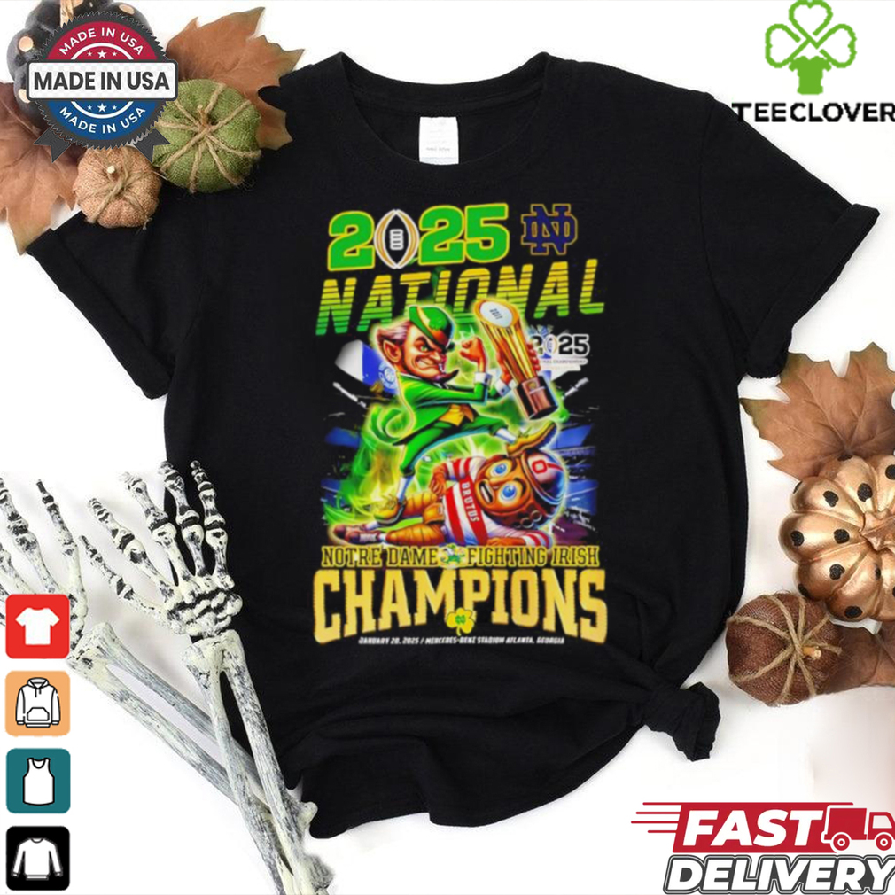 Official National Champions Notre Dame Fighting Irish vs Ohio State Buckeyes Mascots Jan 20 2025 Mercedes Benz Stadium shirt Official National Champions Notre Dame Fighting Irish vs Ohio State Buckeyes Mascots Jan 20 2025 Mercedes Benz Stadium shirt
