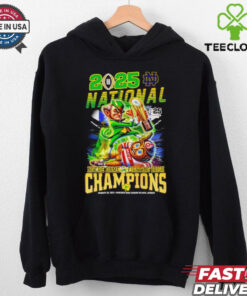 Official National Champions Notre Dame Fighting Irish vs Ohio State Buckeyes Mascots Jan 20 2025 Mercedes Benz Stadium shirt