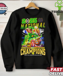 Official National Champions Notre Dame Fighting Irish vs Ohio State Buckeyes Mascots Jan 20 2025 Mercedes Benz Stadium shirt