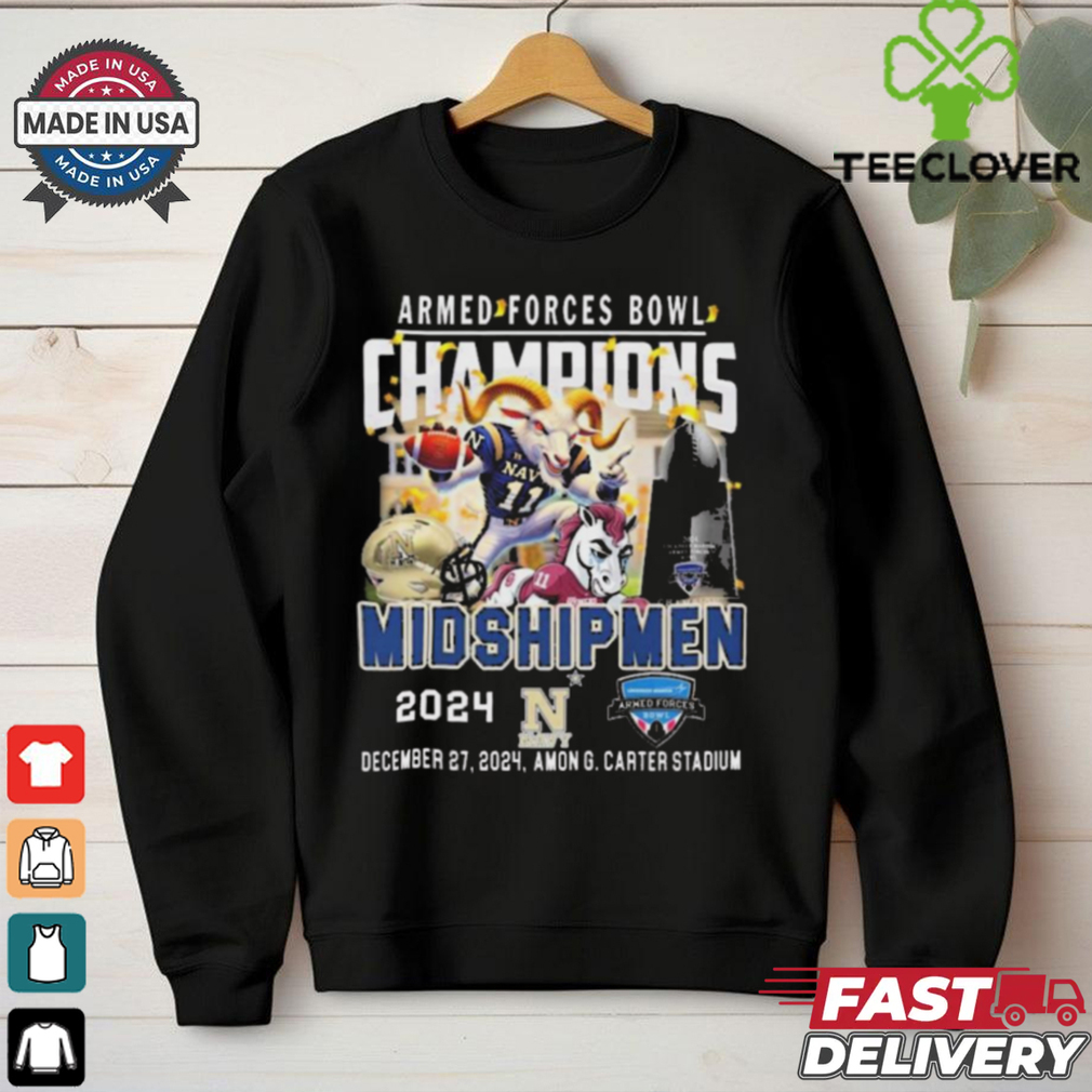 Official Navy Midshipmen Armed Forces Bowl Champions 2024 Dec 27 Amon G. Carter Stadium Mascot t shirt Official Navy Midshipmen Armed Forces Bowl Champions 2024 Dec 27 Amon G. Carter Stadium Mascot t shirt