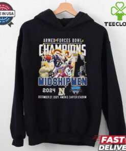 Official Navy Midshipmen Armed Forces Bowl Champions 2024 Dec 27 Amon G. Carter Stadium Mascot t shirt