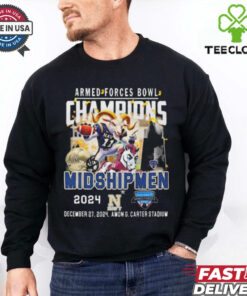 Official Navy Midshipmen Armed Forces Bowl Champions 2024 Dec 27 Amon G. Carter Stadium Mascot t shirt