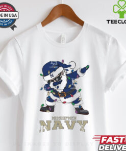 Official Navy Midshipmen Dabbing Santa Claus Ugly Christmas Light shirt