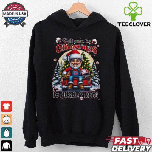 Official Nebraska Cornhuskers All I Want For Christmas Is Husker Red 2024 T shirt