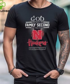 Official Nebraska Cornhuskers God First Then Family Second T Shirt
