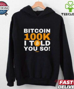 Official Neil Jacobs Bitcoin 100K I Told You So 2024 T-shirt featuring a bold design celebrating Bitcoin's rise to $100K with a 