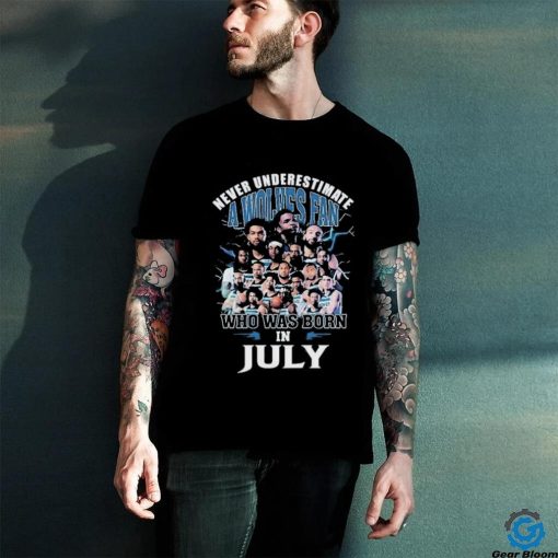 Official Never Underestimate A Minnesota Timberwolves Fan Who Was Born In July Shirt