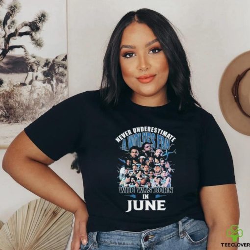 Official Never Underestimate A Minnesota Timberwolves Fan Who Was Born In June Shirt