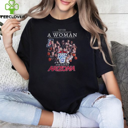 Official Never Underestimate A Woman Who Understands Basketball And Loves Arizona Wildcats 2024 Tee hoodie, sweater, longsleeve, shirt v-neck, t-shirt